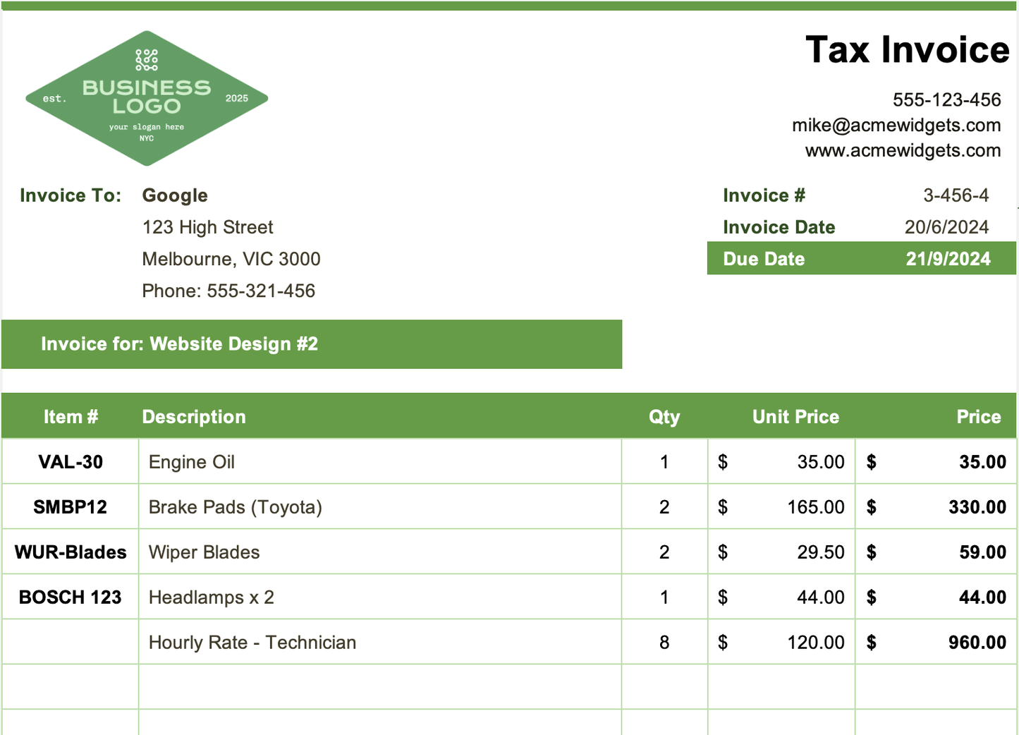 Excel Invoice Manager Template