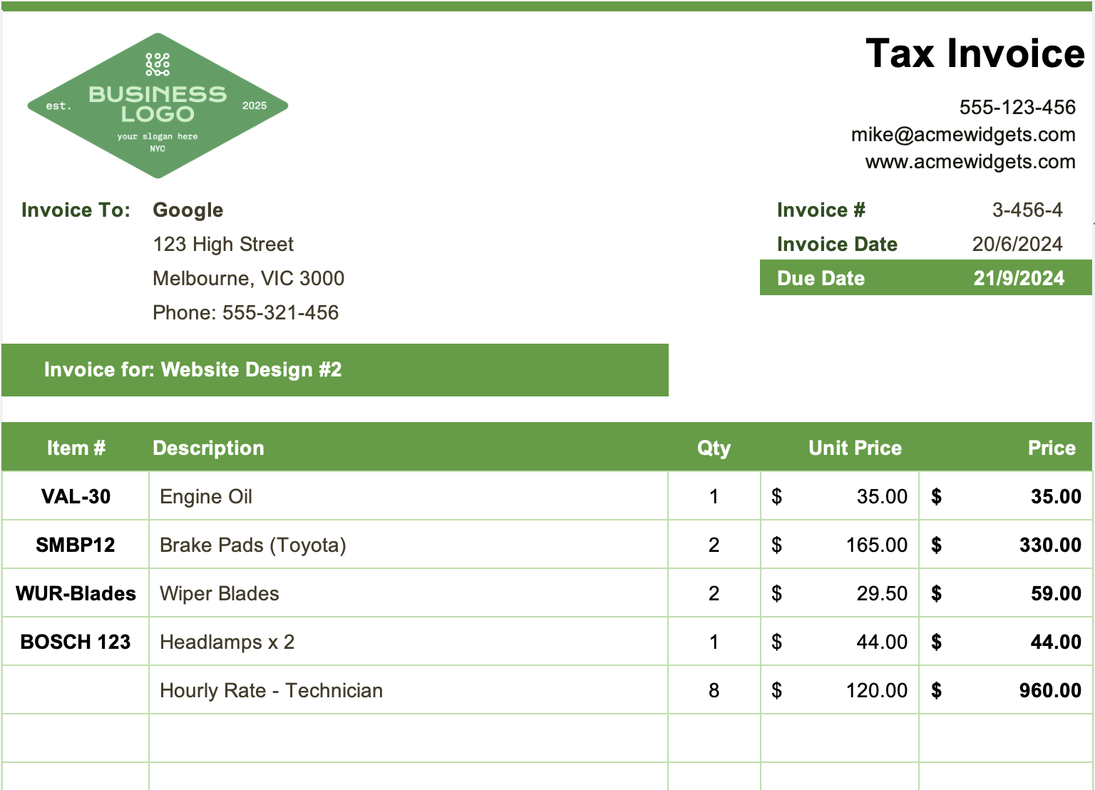 Excel Invoice Manager Template