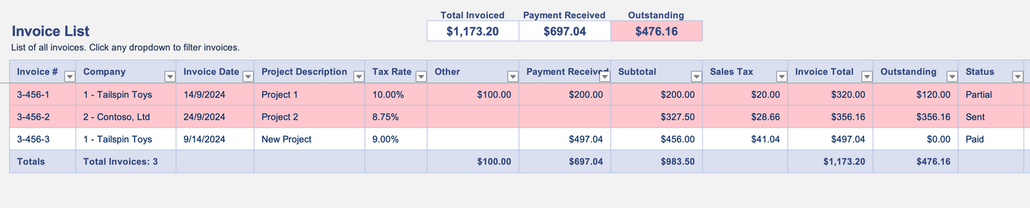 Advanced Invoice Manager for Excel