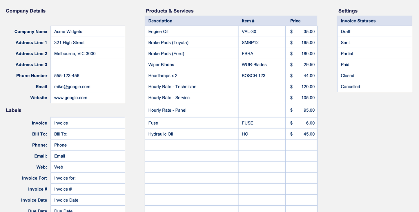 Advanced Invoice Manager for Excel