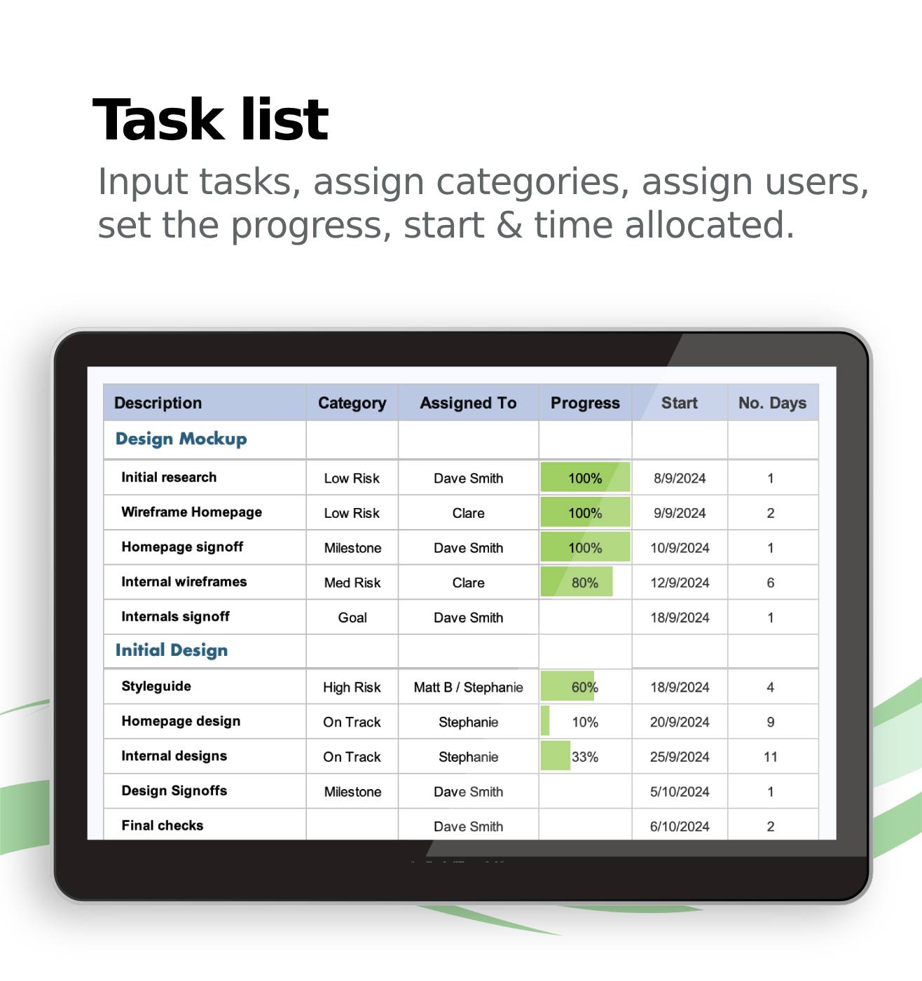 Gantt Chart for Excel