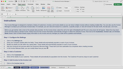 Advanced Invoice Manager for Excel